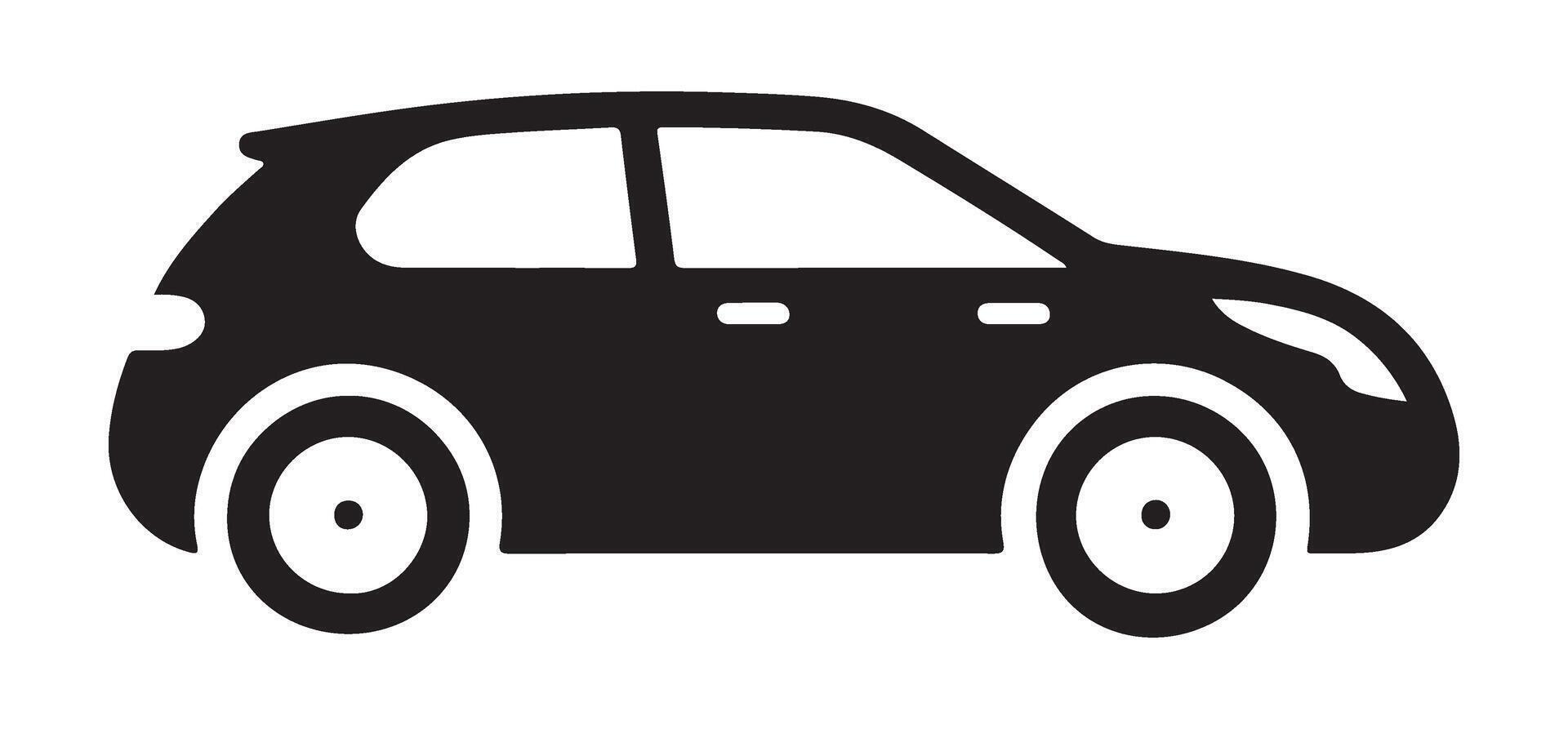 Compact Car Silhouette Art Transportation Design Elements Concept vector