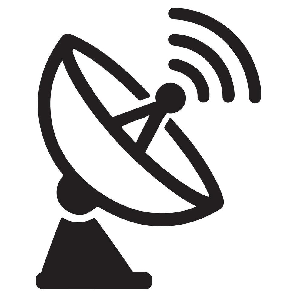 Satellite Dish Antenna Illustration for Communication Technology Use vector