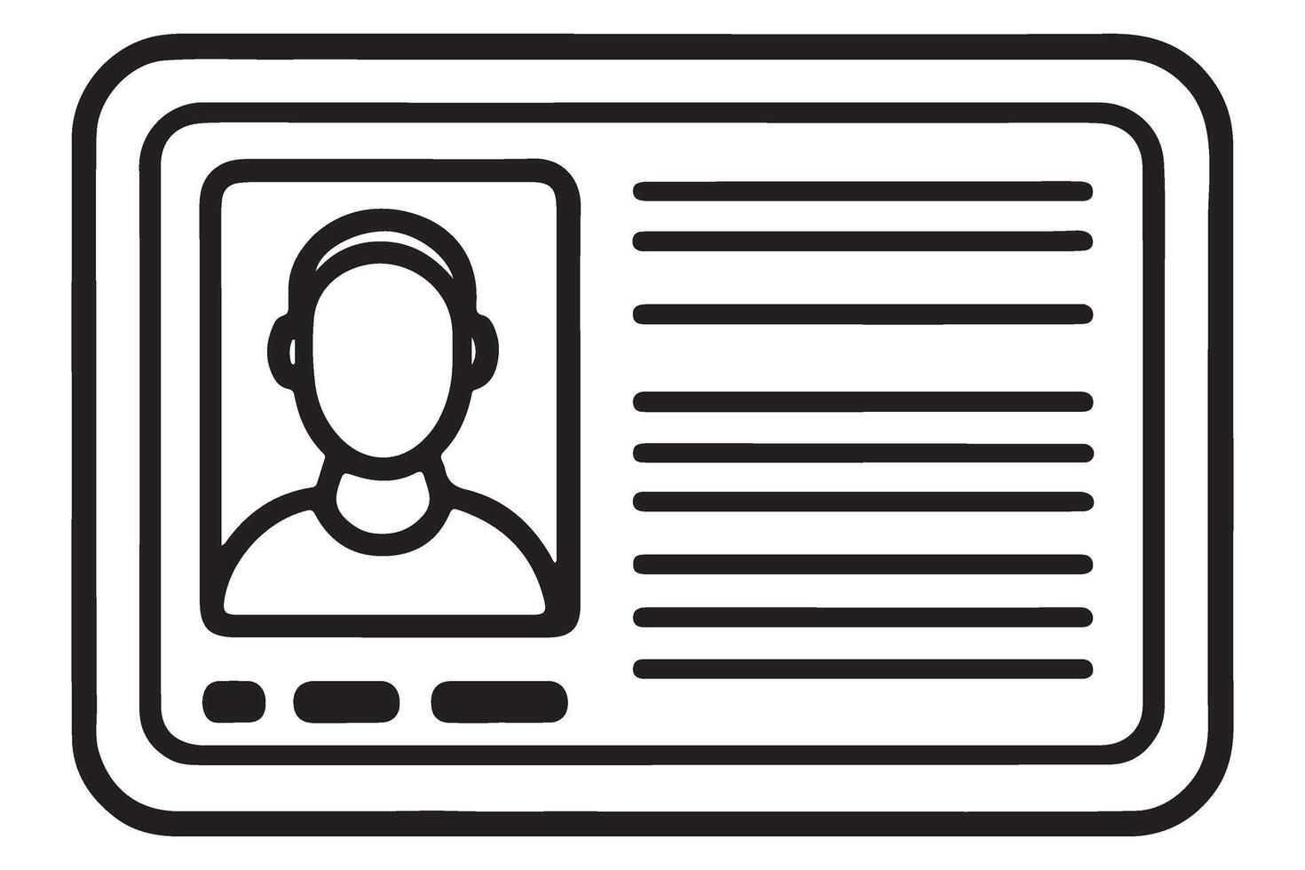 Identity card silhouette illustration for security and access vector