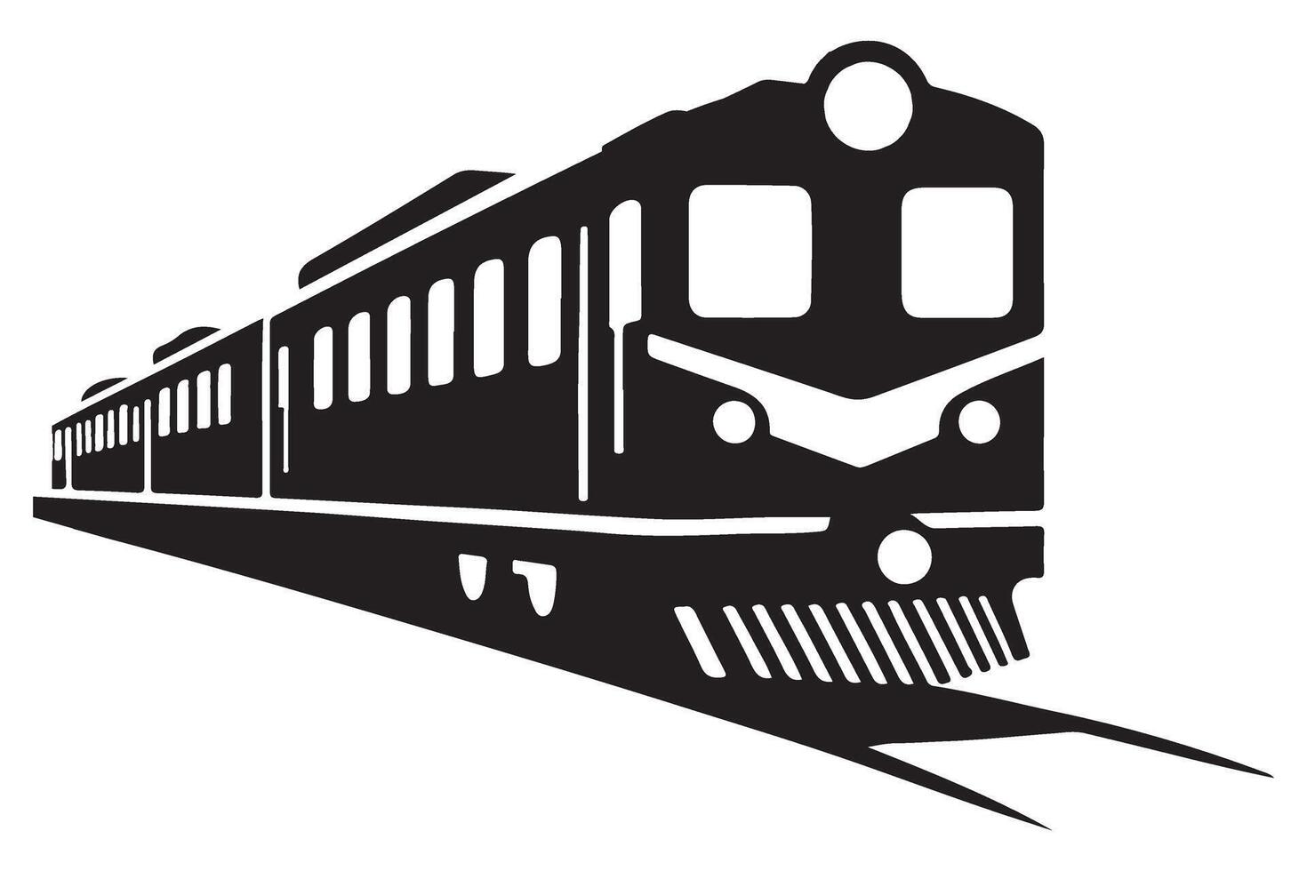 illustration of a passenger train in vintage silhouette style vector