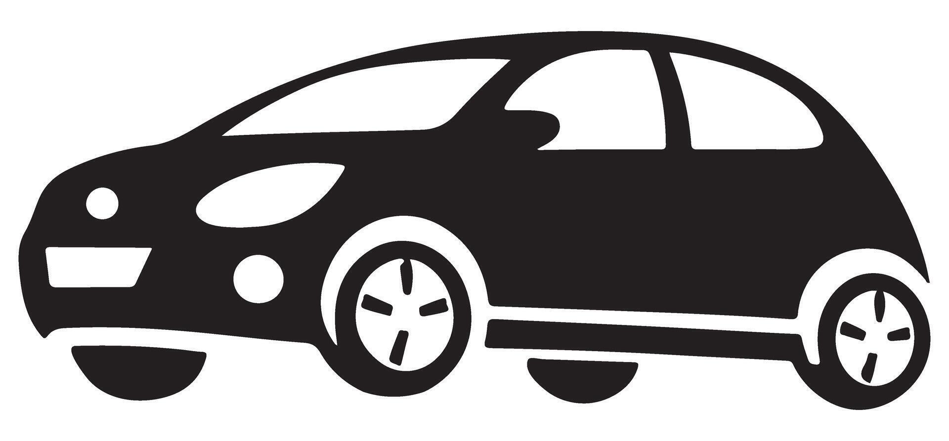 Compact Silhouette Car Illustration Vehicle Design and Transportation Theme vector
