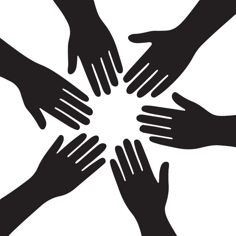 Teamwork Hands in Unity A Collaboration Symbol Illustration vector