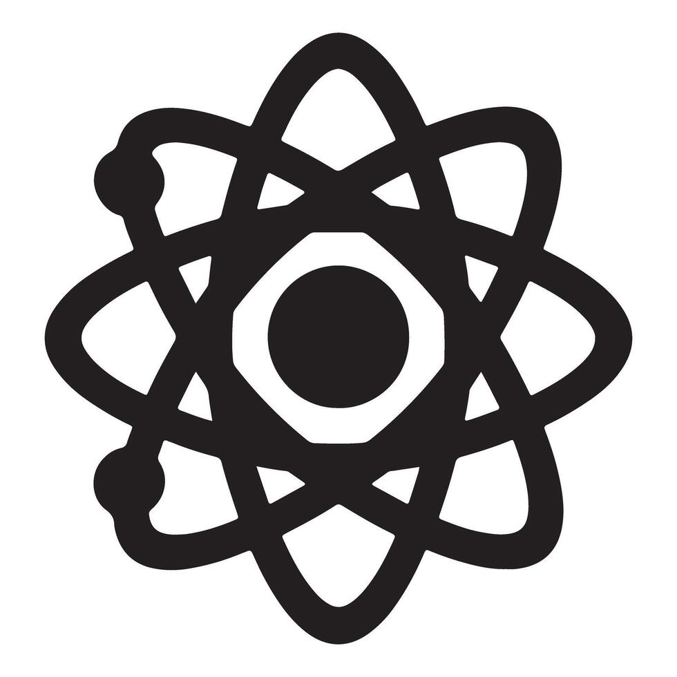 Atom Silhouette Illustration Nuclear Energy Science Icon vector