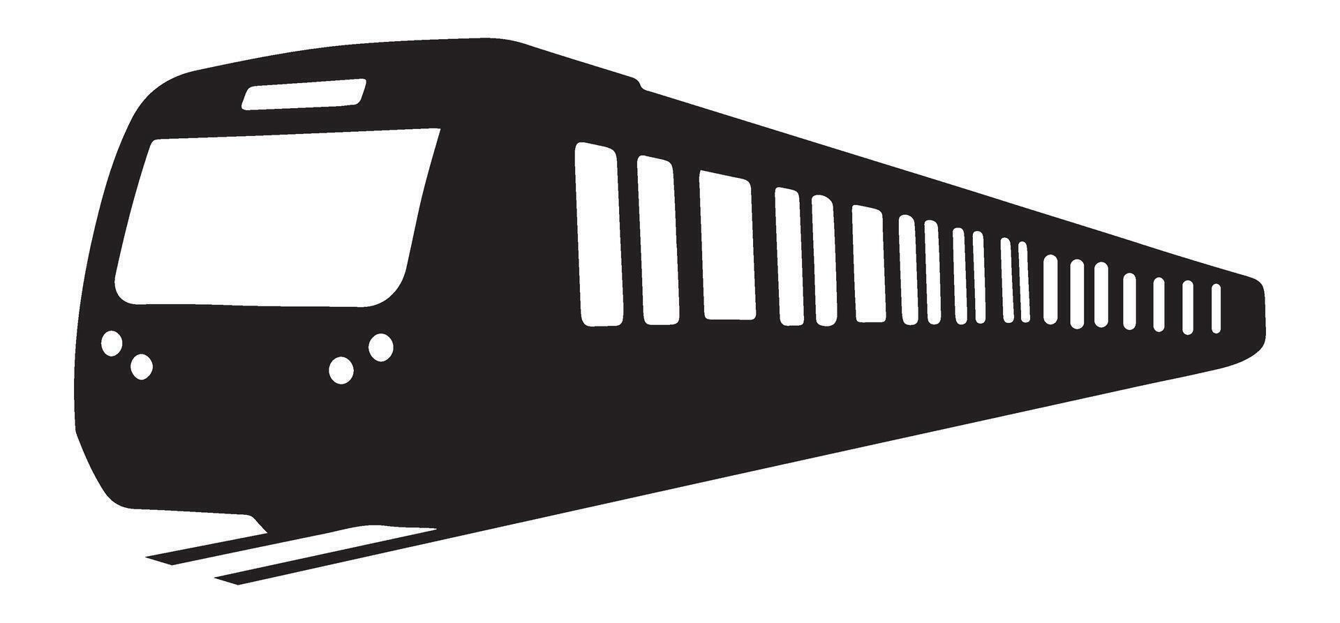 Silhouette of modern subway train design template vector