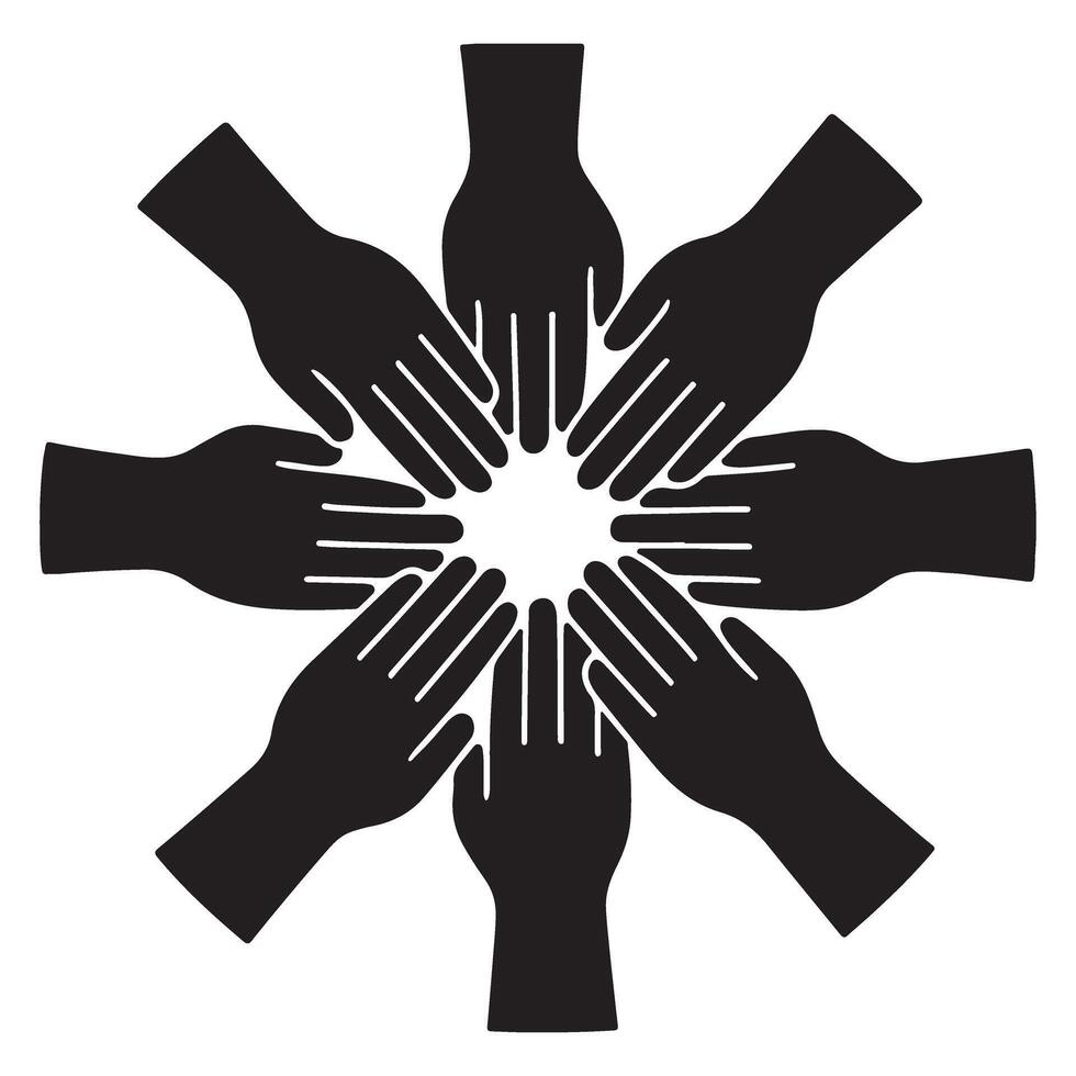 Unity in Diversity Circle of Hands Symbolizing Global Collaboration vector