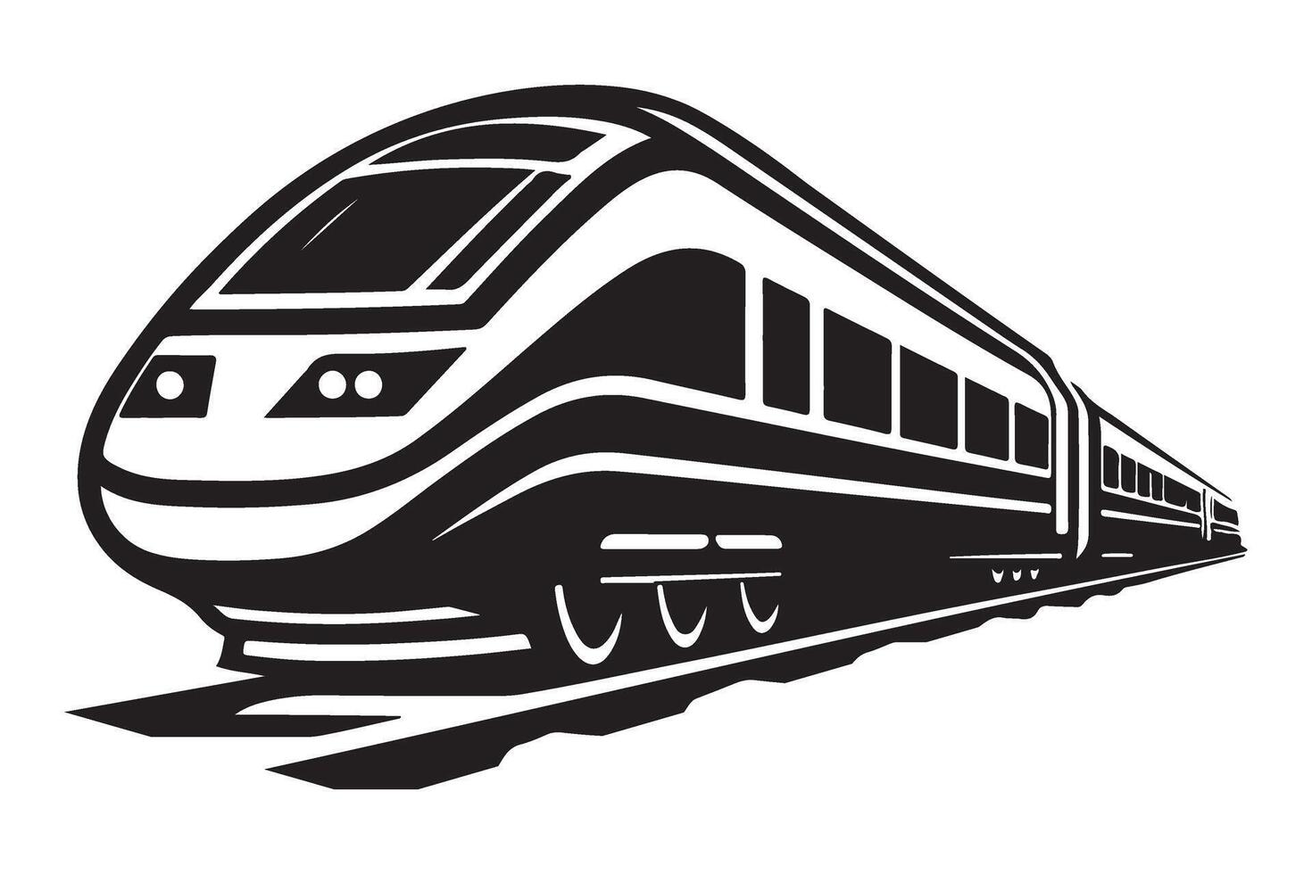 Futuristic High Speed Rail Silhouette Fast Transport Graphic vector