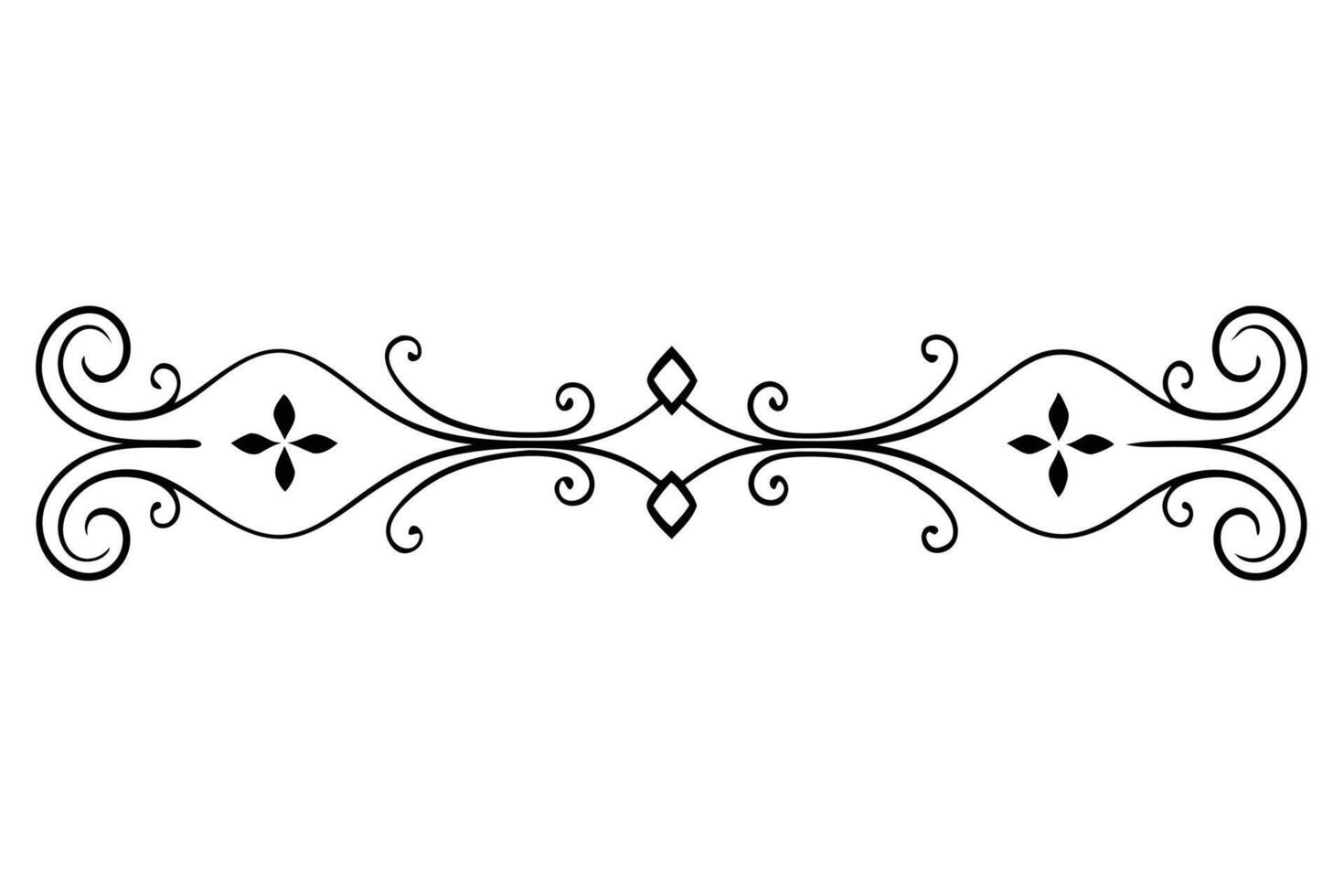 Ornate Vintage Border Design, Black Decorative Element on White Backdrop vector