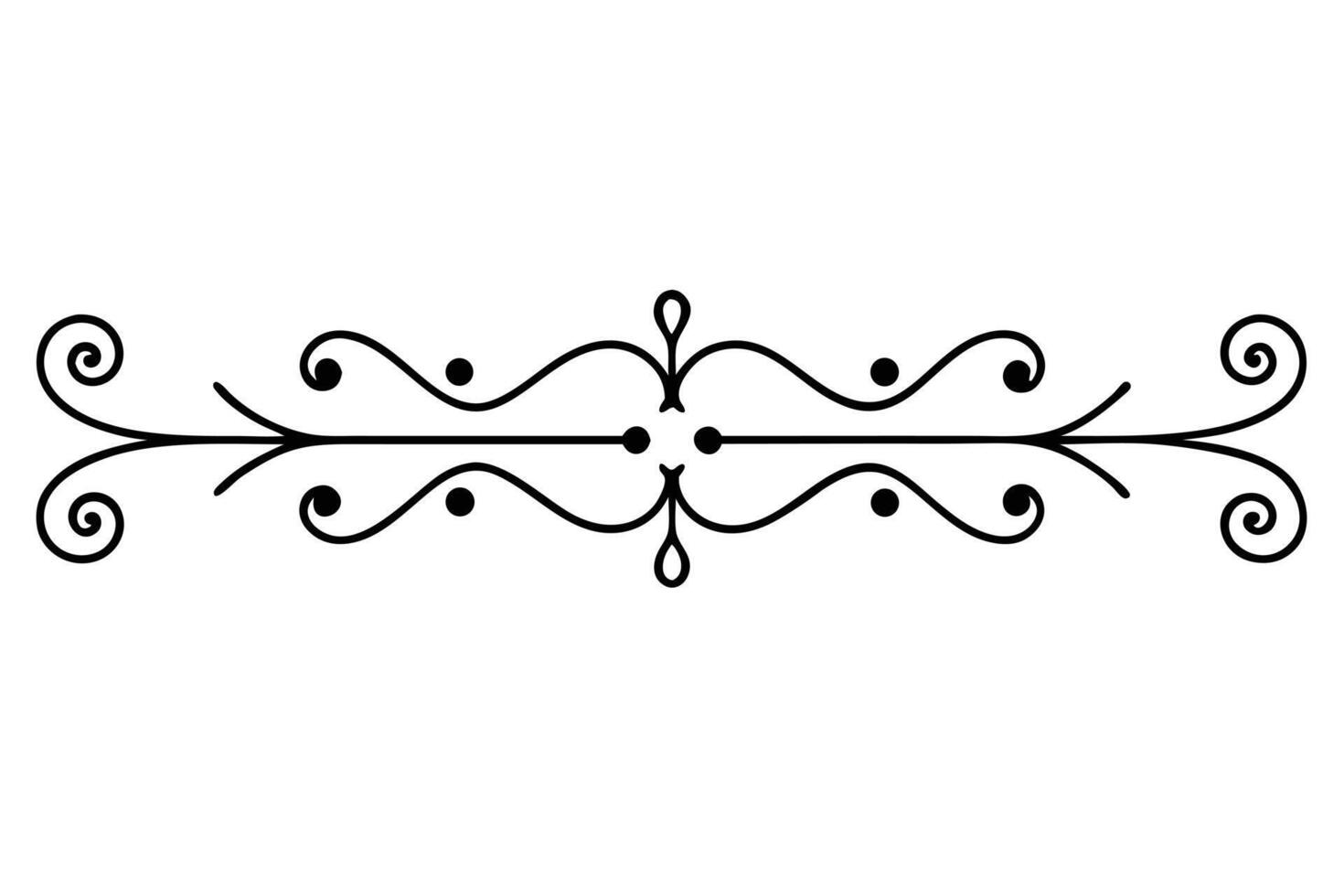 Ornate Dividers with Floral Swirls and Dots Design vector