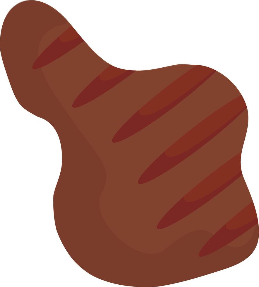 Brown Grilled Meat Slice vector