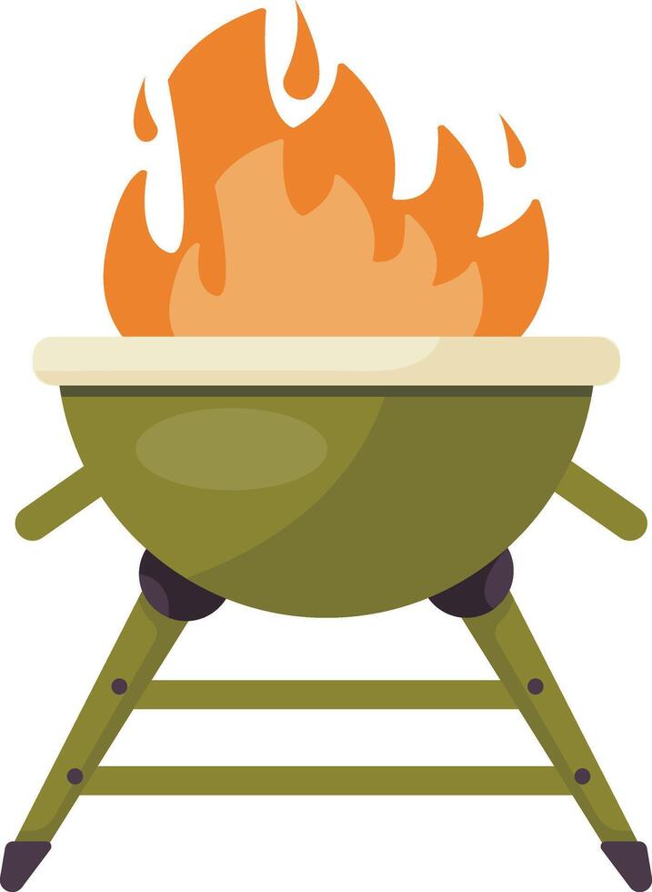 Orange Flaming Grill vector