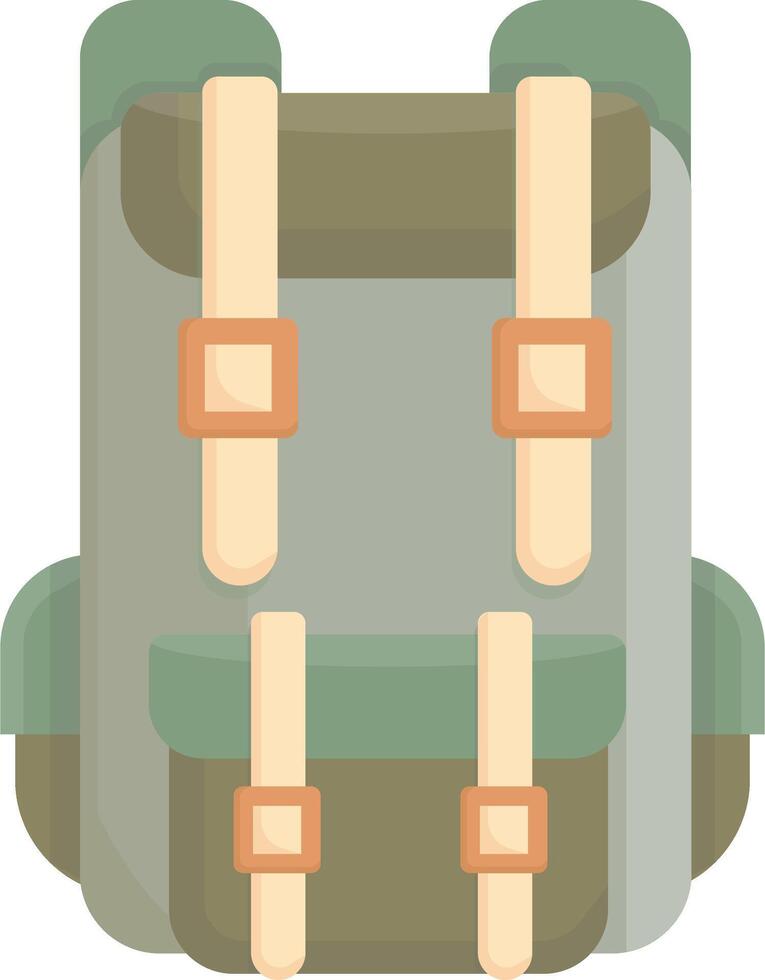 Green and Beige Backpack vector