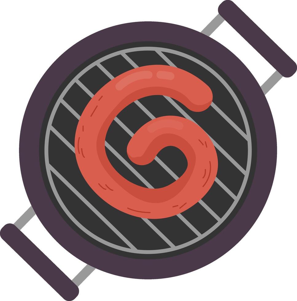Rectangular Grill with Fire vector