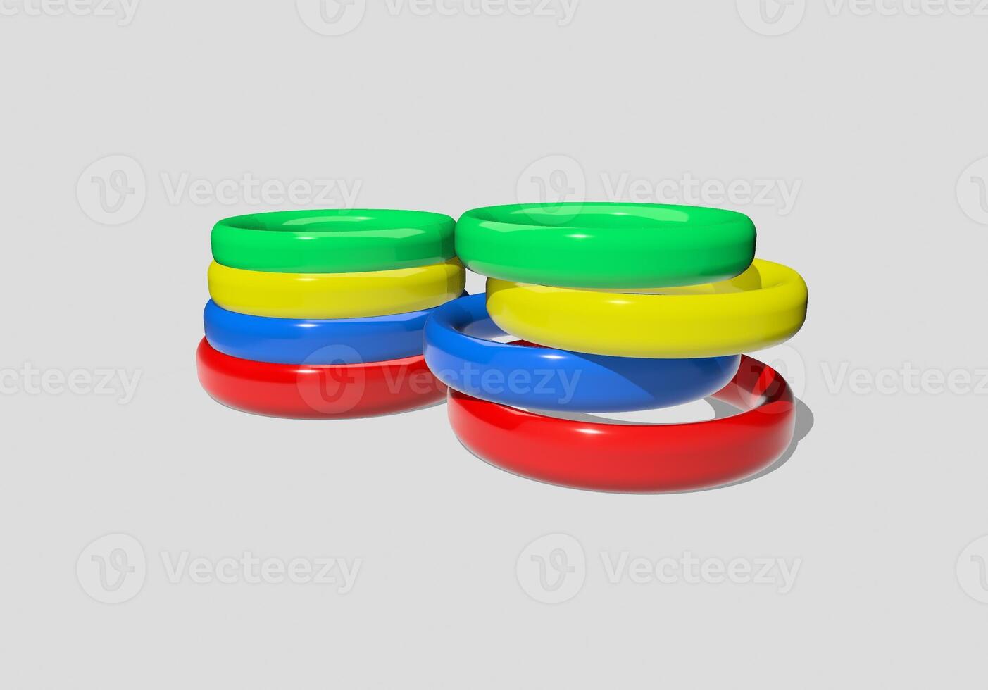 Colorful 3d Rings with Shadow photo