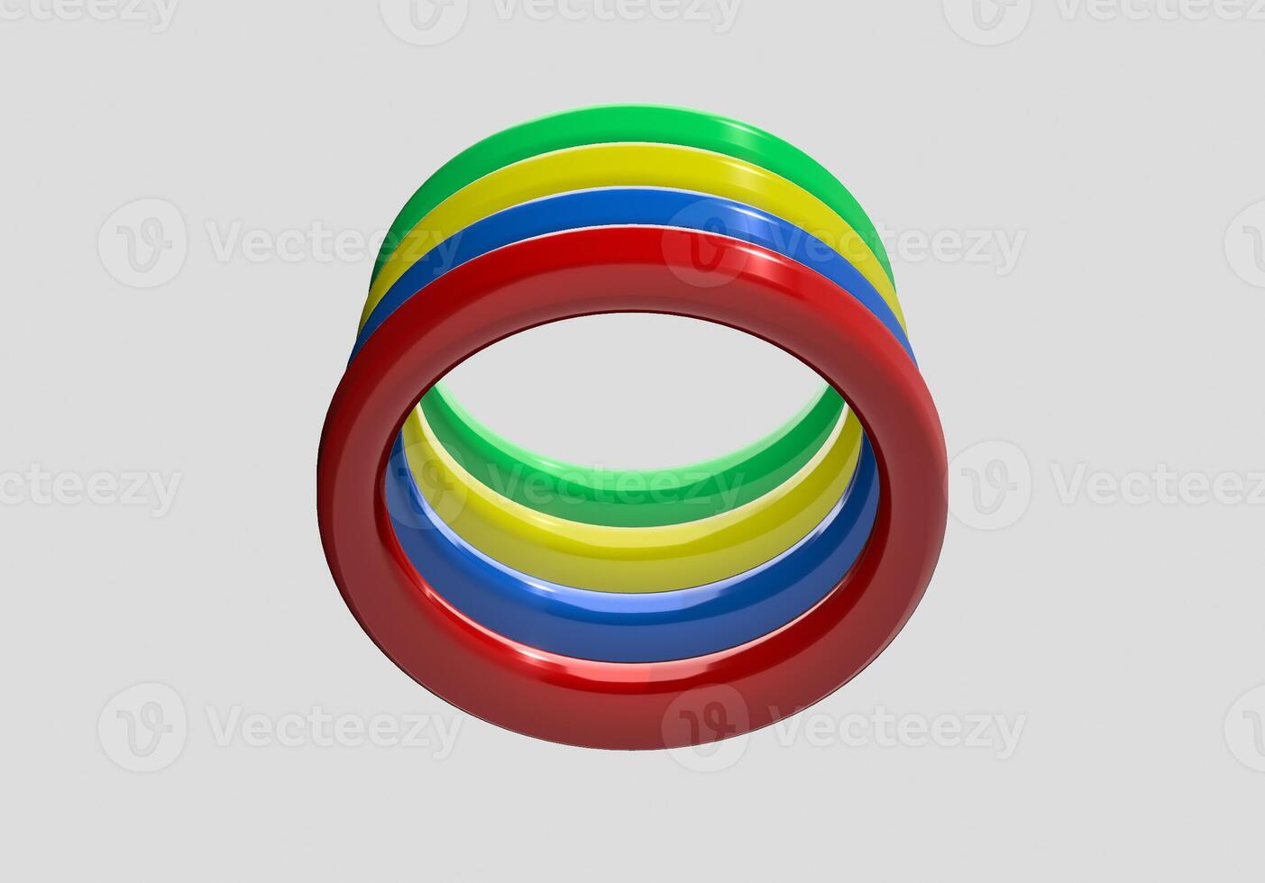 Set of Colorful 3d Rings photo