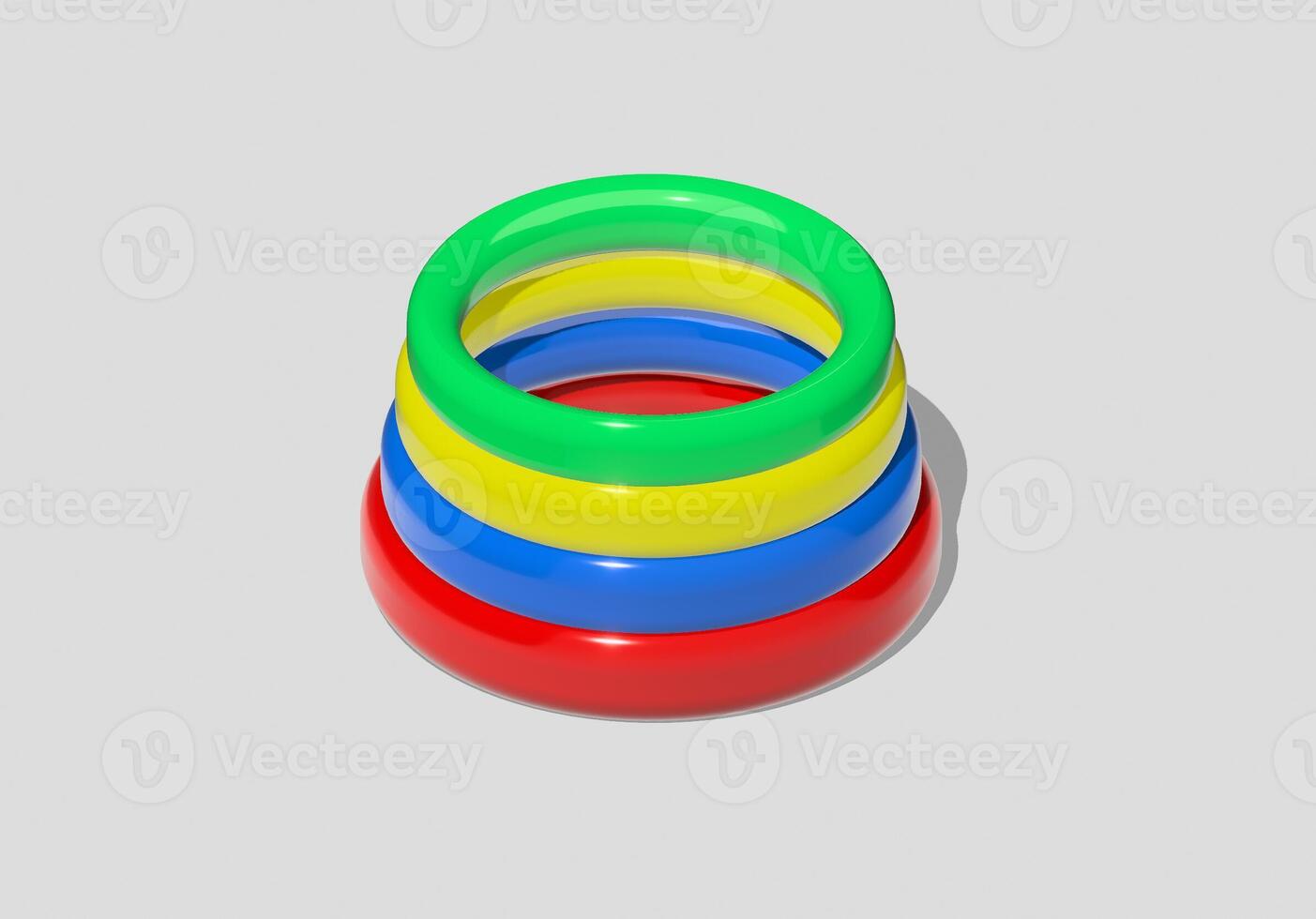 A stack of colorful rings photo