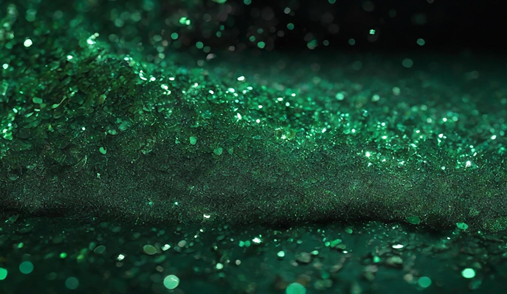 Green glitter falling from the sky photo