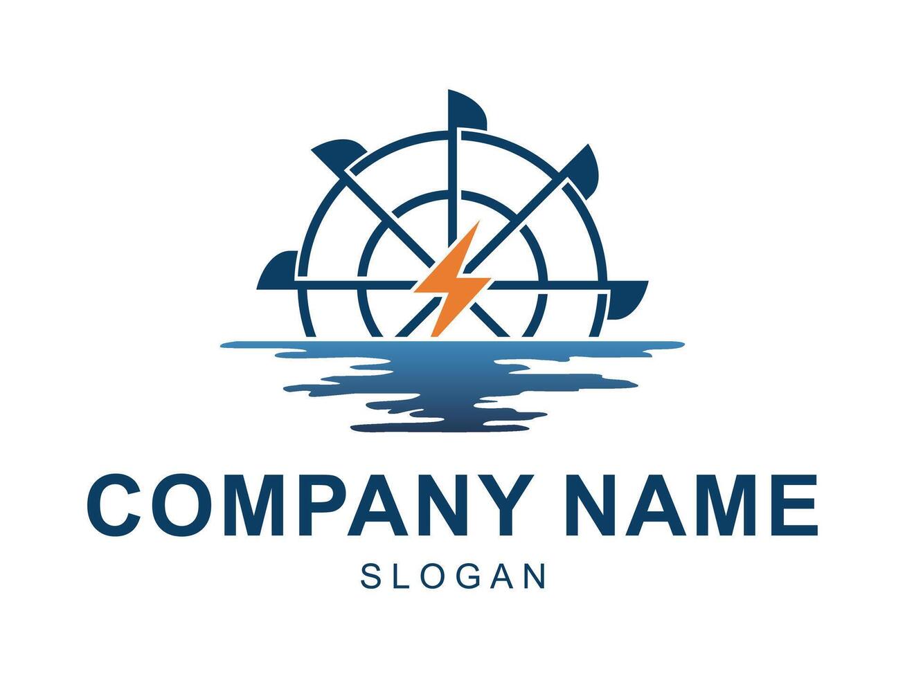 Sophisticated Modern Water Energy Turbine Logo Design vector