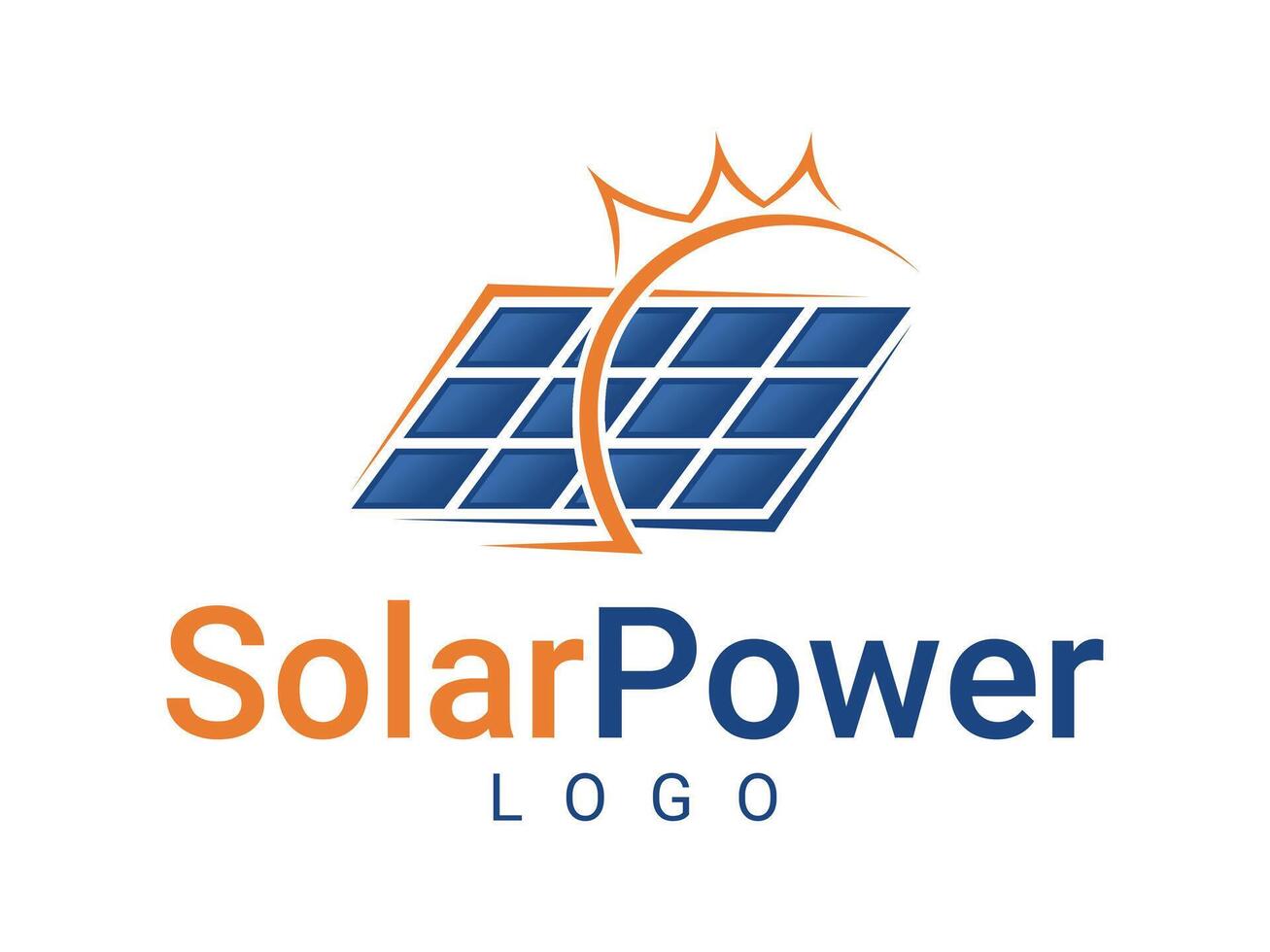 Sophisticated Modern Solar Panel Logo Design vector