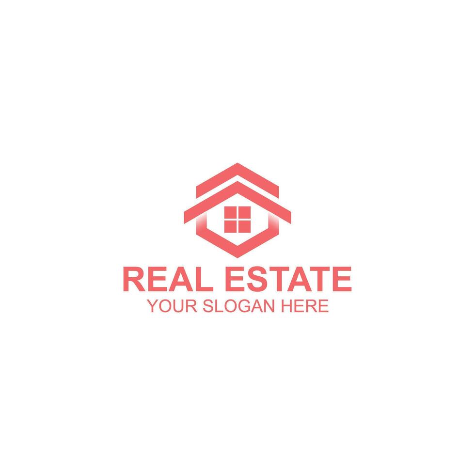 real estate logo design for building identity with creative illustration vector