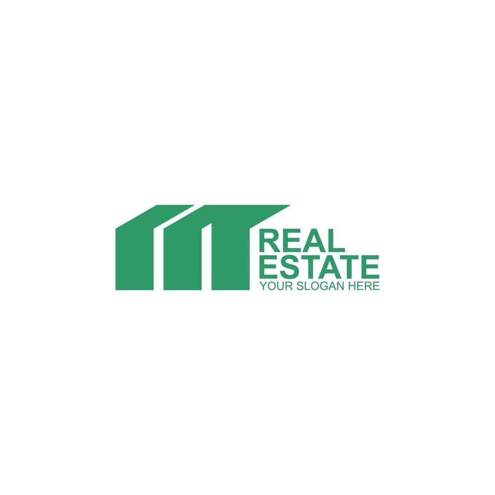 letter m logo design for real eatate or building with creative illustration vector