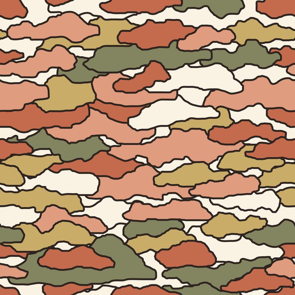 Earthy Desert Camo, Seamless, Tileable Pattern vector