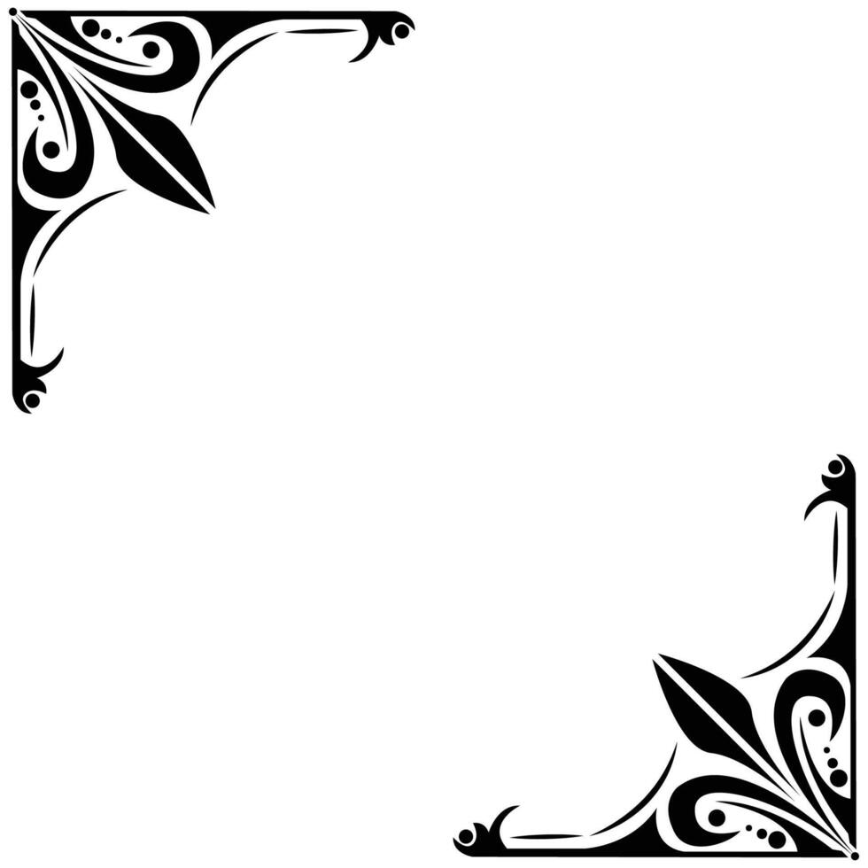 The Illustration of Secret Plant Border Corner Ornate vector