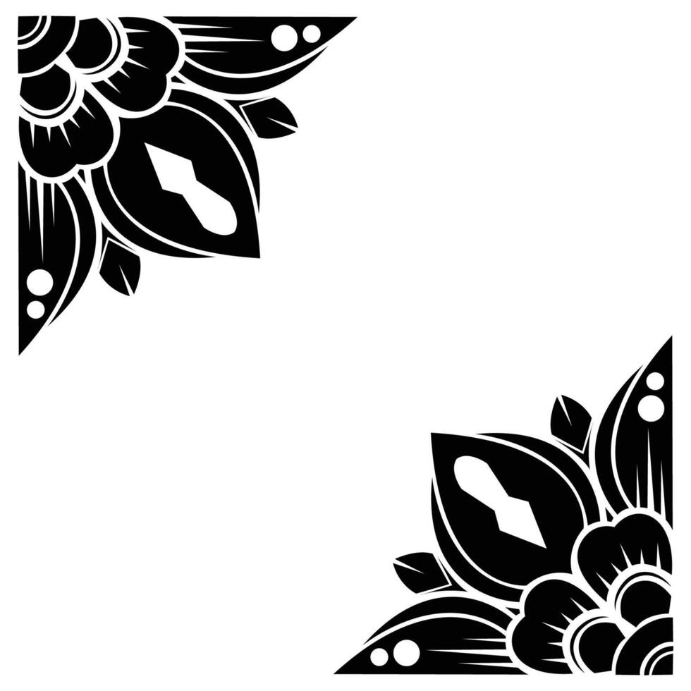 The Illustration of Rose Flower Border Corner Ornate vector