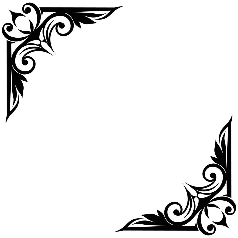 The Illustration of Bat Animal Border Corner Ornate vector