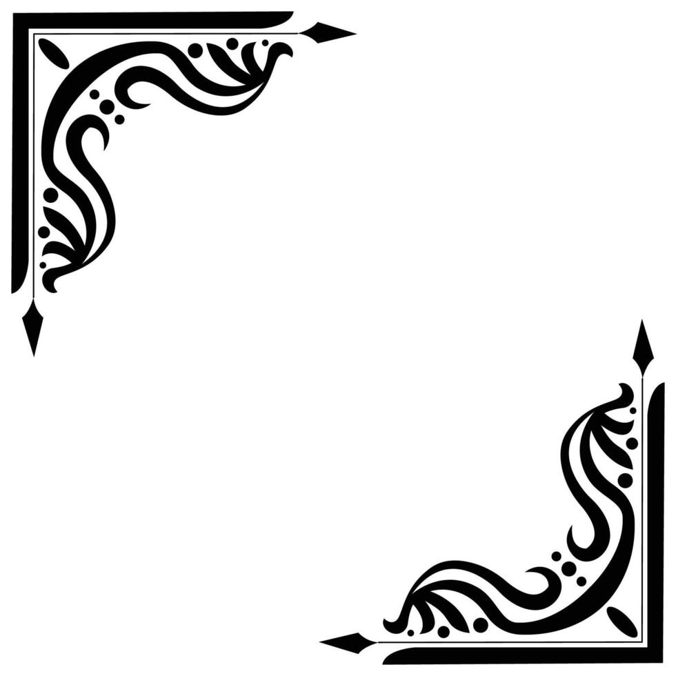 The Illustration of Head Doodle Guard Border Corner Ornate vector