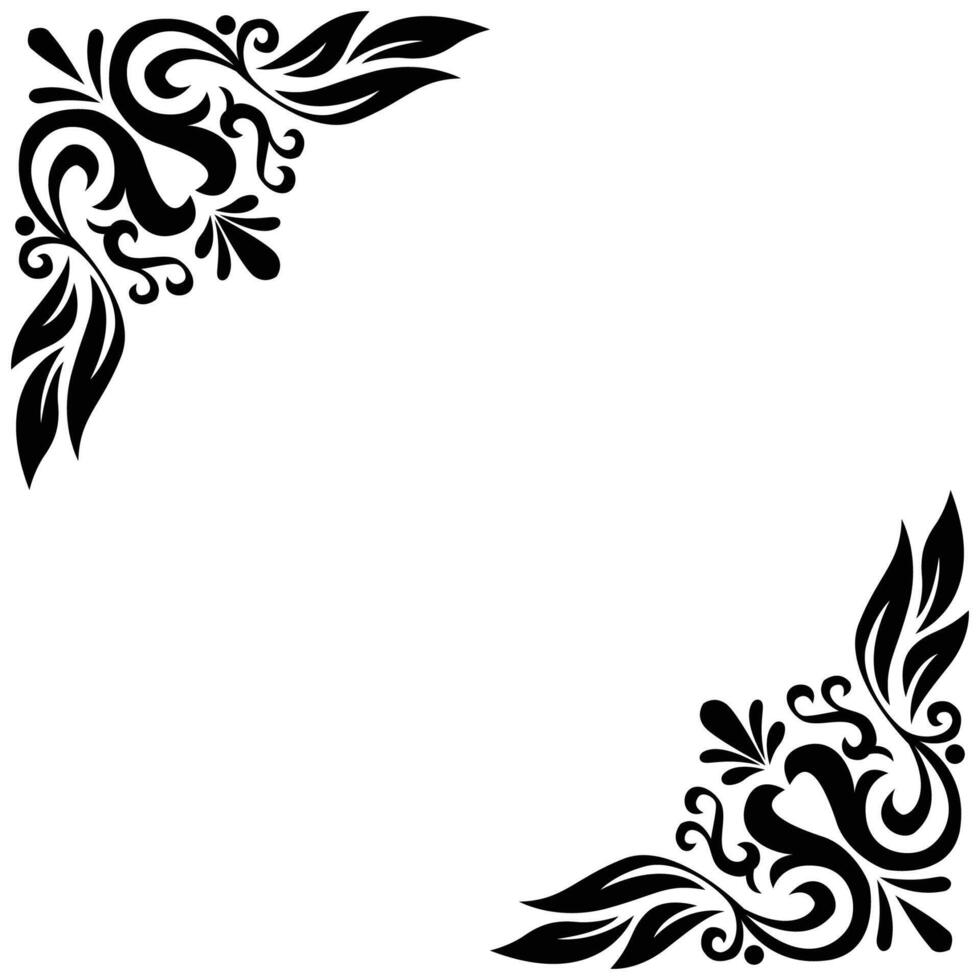 The Illustration of Leaves Wings Border Corner Ornate vector