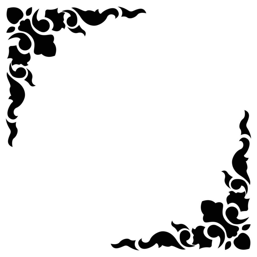 The Illustration of Doodle Border Corner Ornate vector
