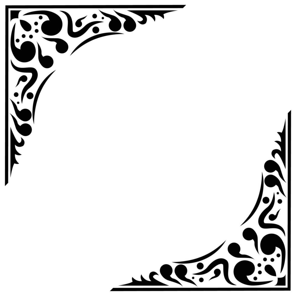 The Illustration of Waterfall Border Corner Ornate vector