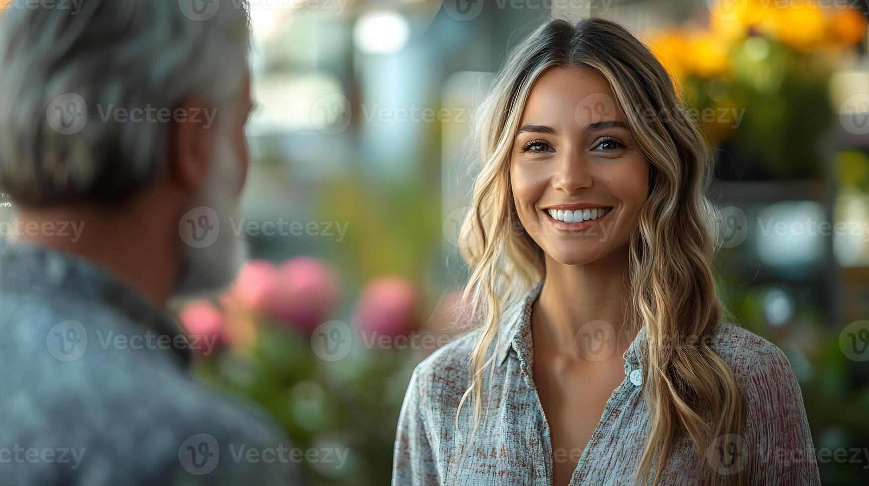 Happy manager presenting an award to a smiling employee in a bright modern office. photo
