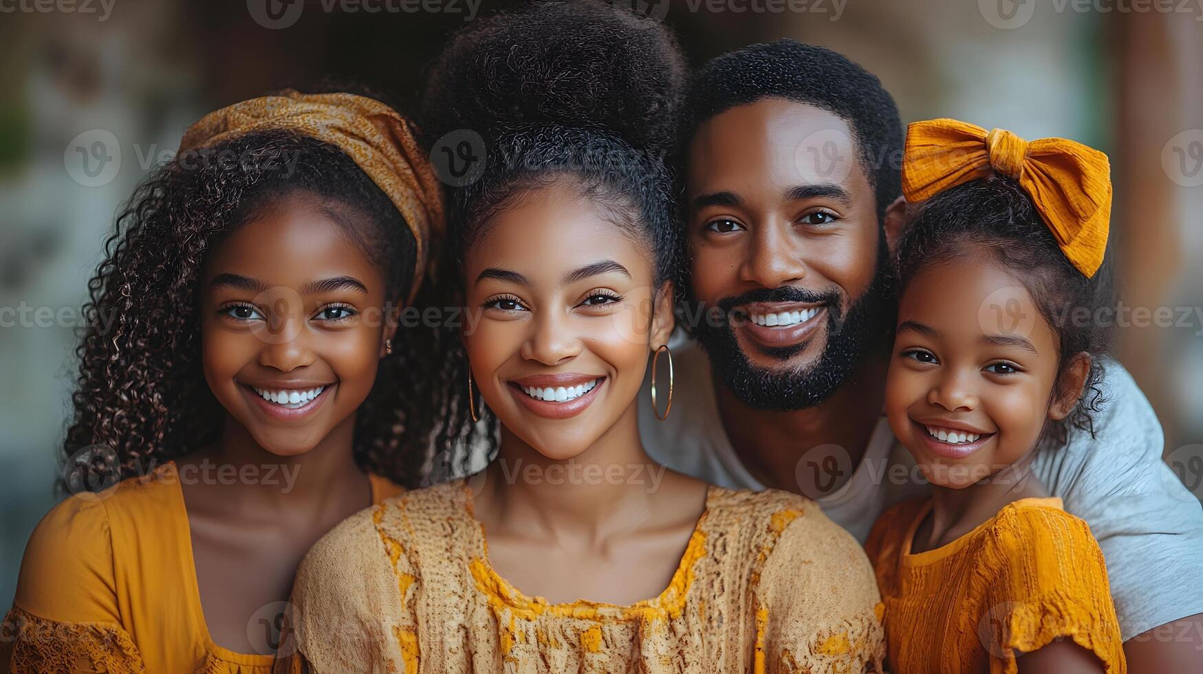 Family portraits celebrating Juneteenth with cultural pride Illustration photo