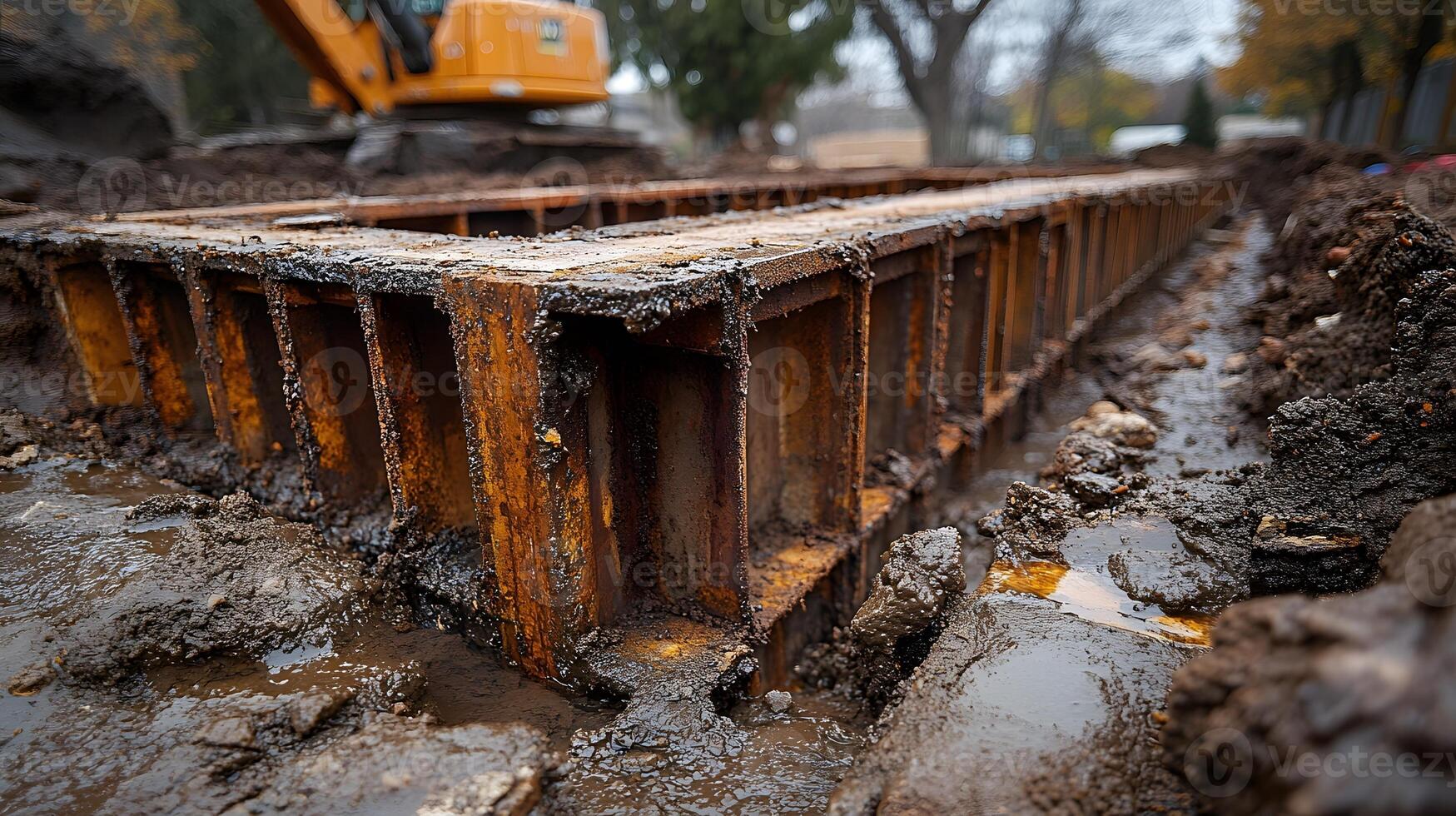 Base view quake safe build deep in ground firm steel rods hold clear tech lines. photo