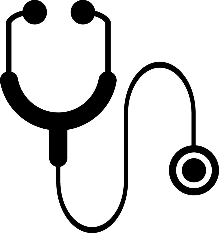 A doctor's stethoscope, a vital medical instrument for heart examination vector