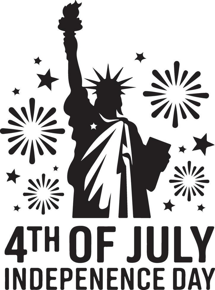 The july independence day with the Statue of Liberty vector