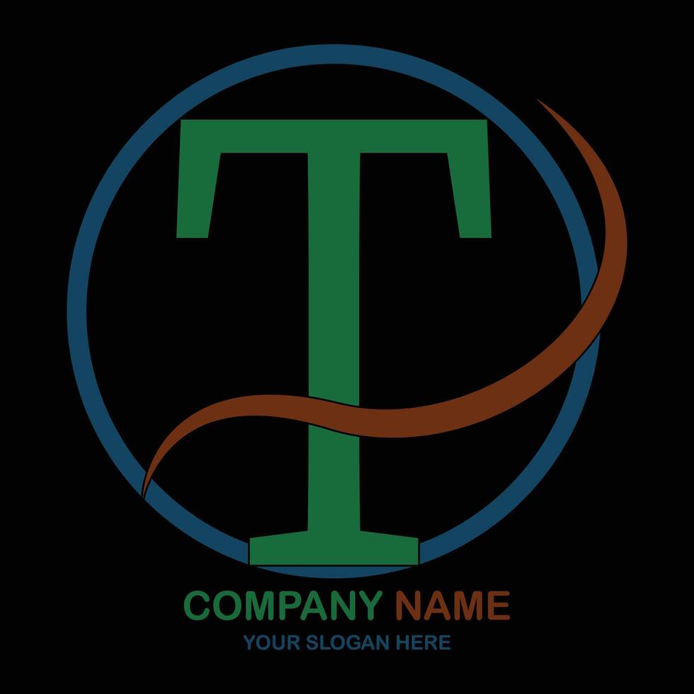 illustration of T alphabet logo design vector