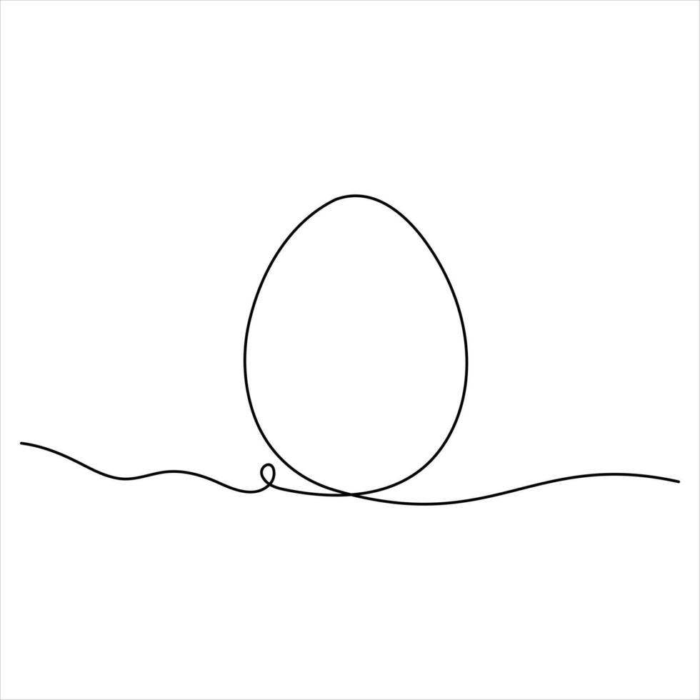 Simple Egg continuous line drawing illustration vector