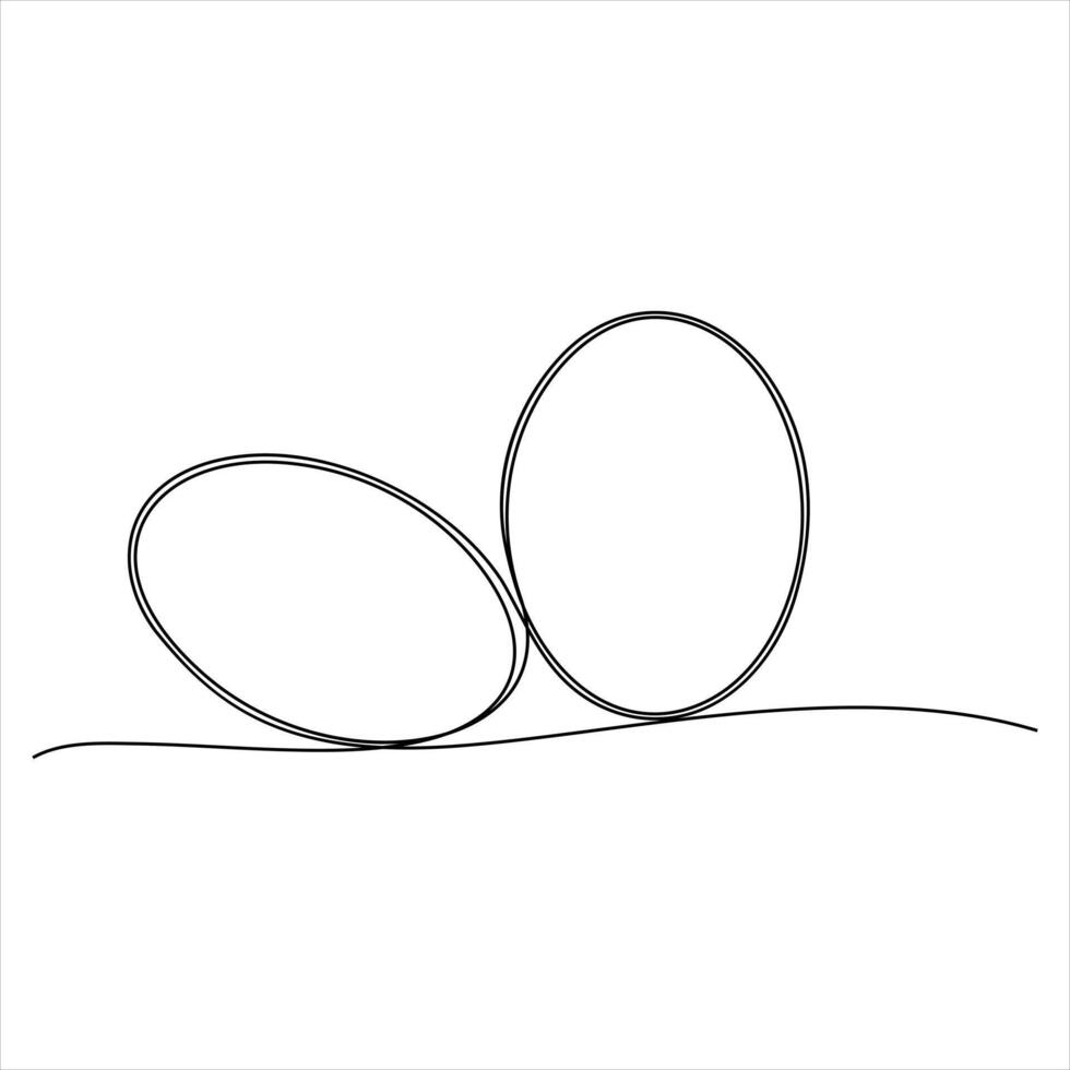 Egg line Continuous line art drawing of whole egg illustartion vector