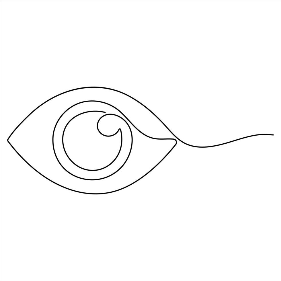 eye watch continuous single line drawing of minimalist eye with retina outline illustration vector