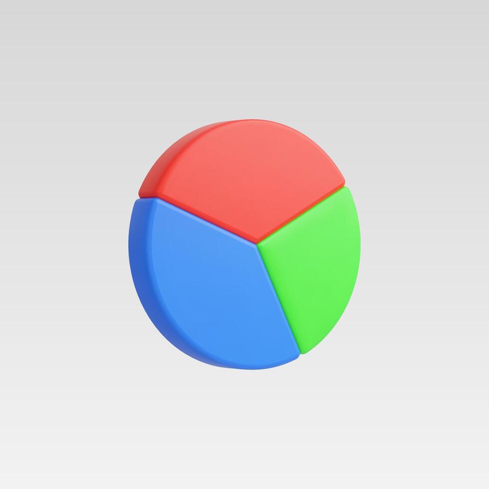 A colorful three-way chart in red, blue, and green segments. vector