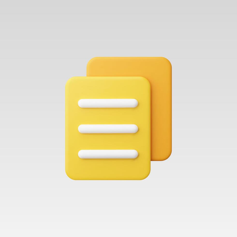Minimalist yellow and white icon with three horizontal lines. vector