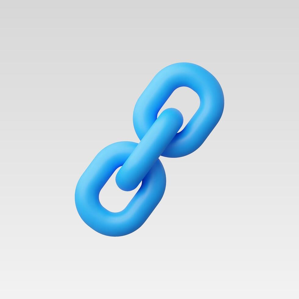 A vibrant blue chain link representing connection and unity. vector