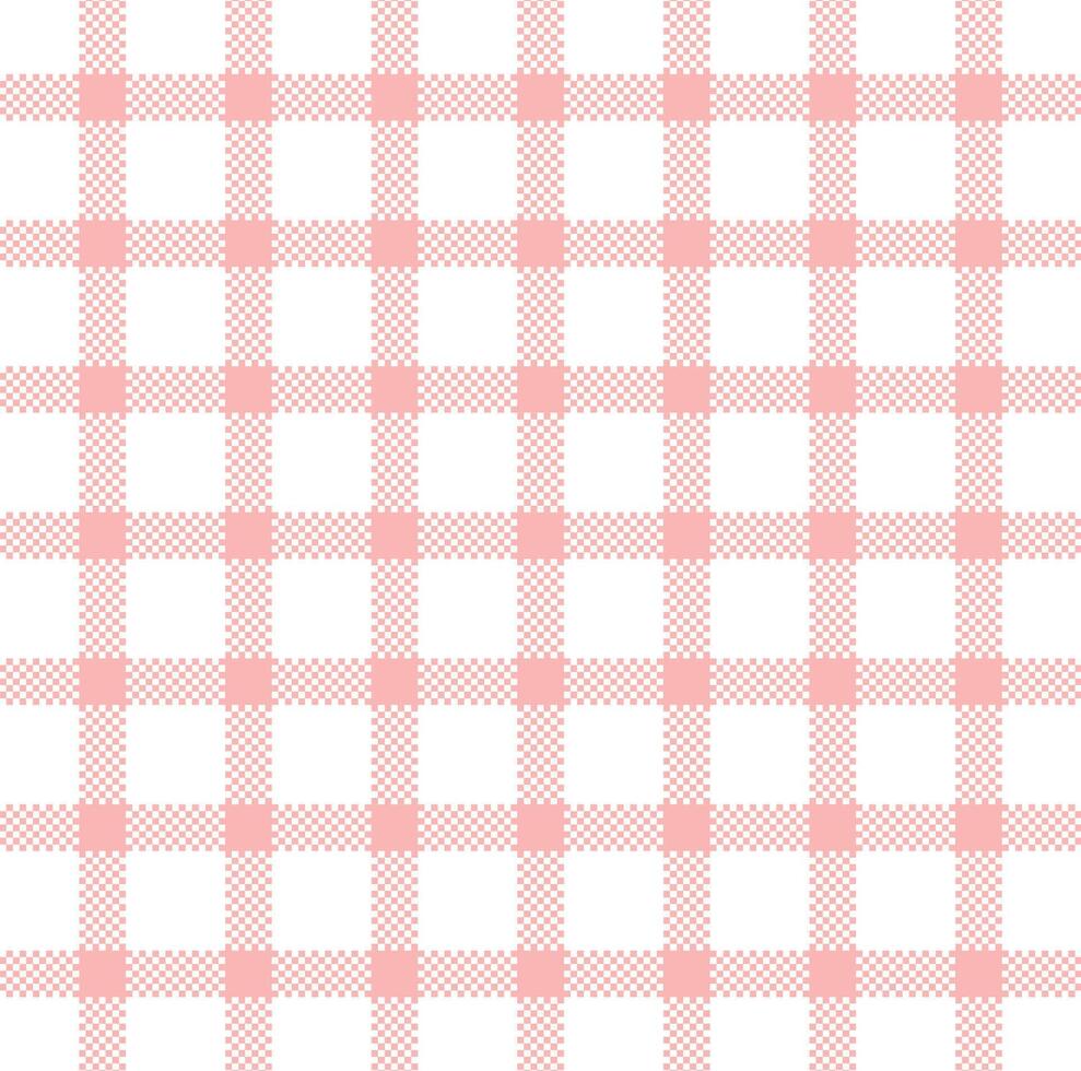 Pink and White Gingham Checkered Pattern. Textile design of textured plaid. Checkered fabric pattern swatch for print, tartan, gift wrap, textiles, checkered background for tablecloth. Stripe texture vector