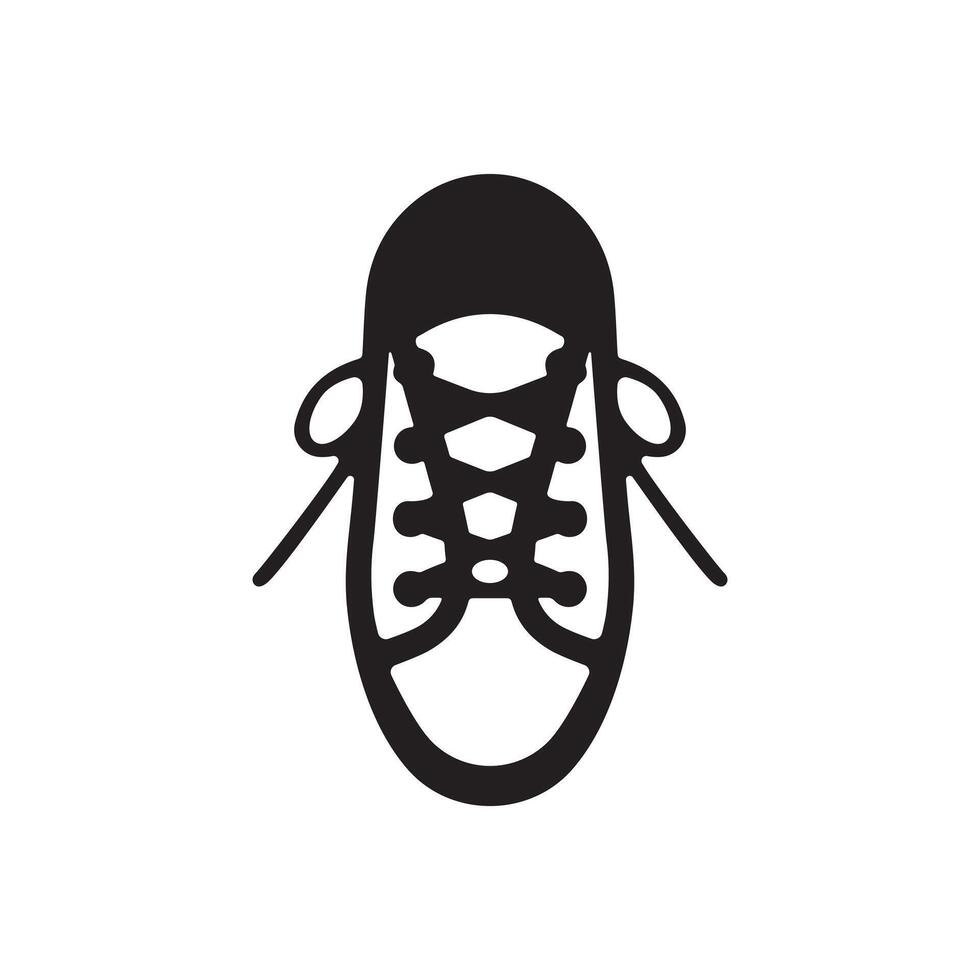 Black shoelace silhouette illustrations on a white background vector
