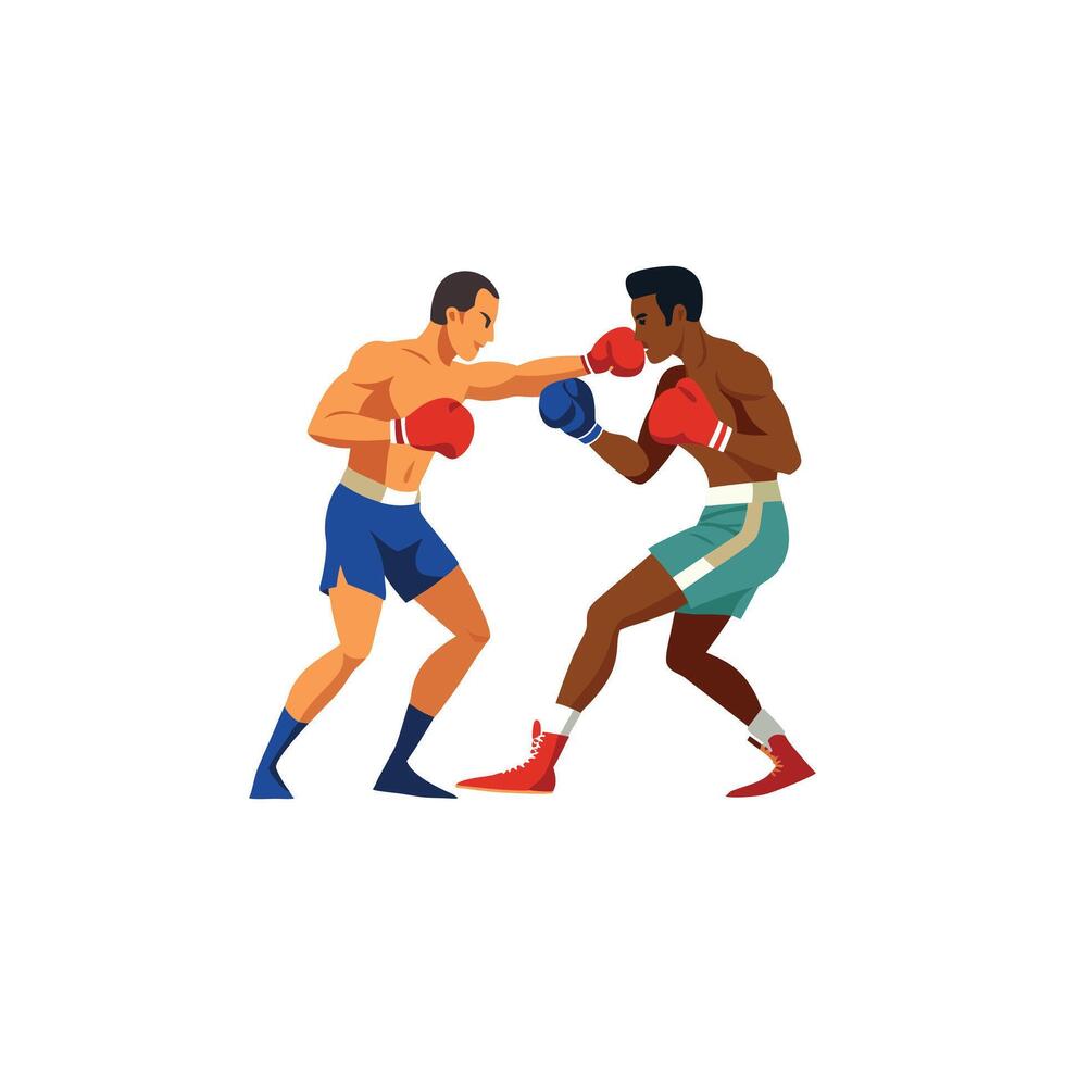 Fight Mode Dynamic Boxer Artwork Isolated on White vector