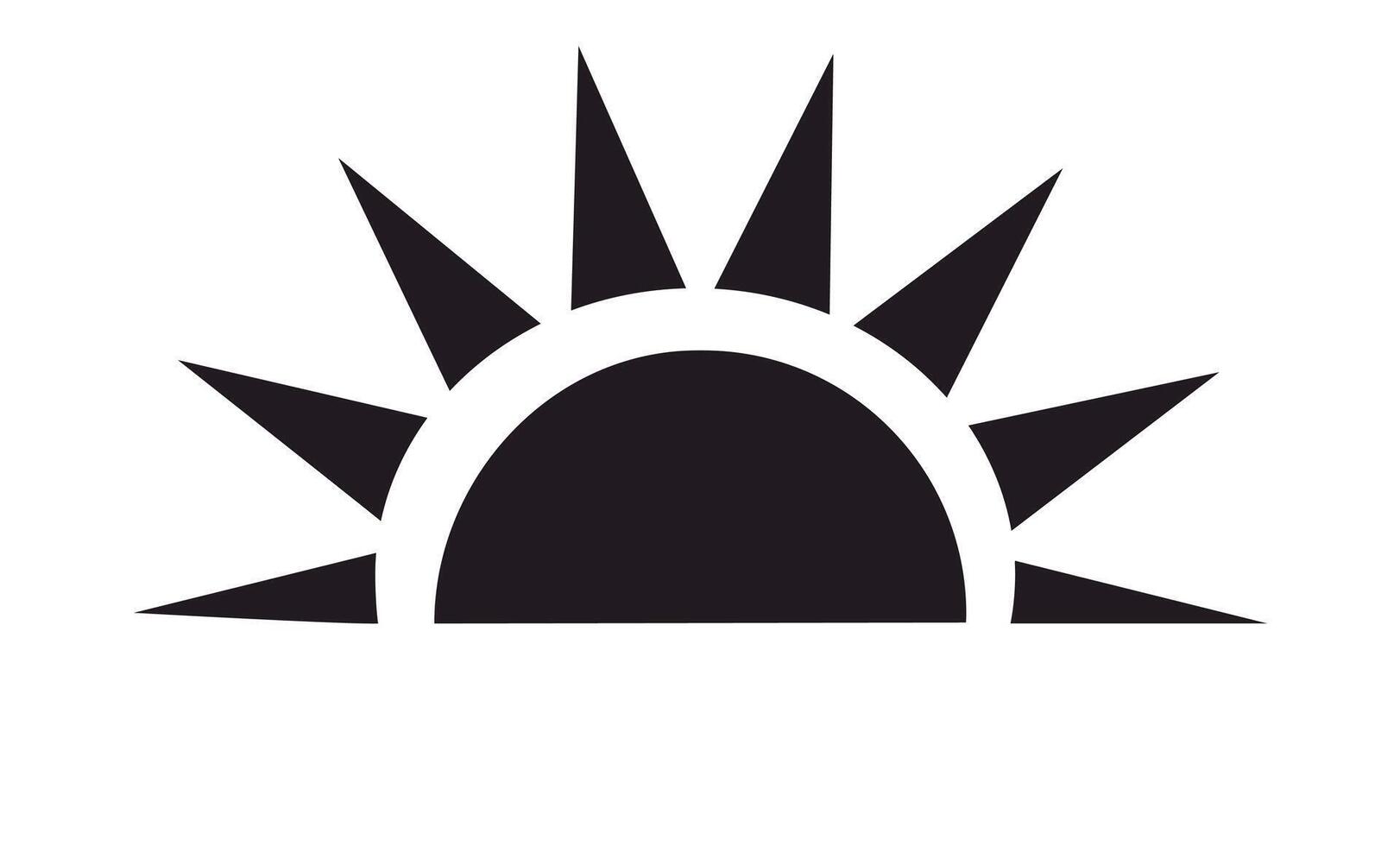 black and white The sun is rising and giving light. vector