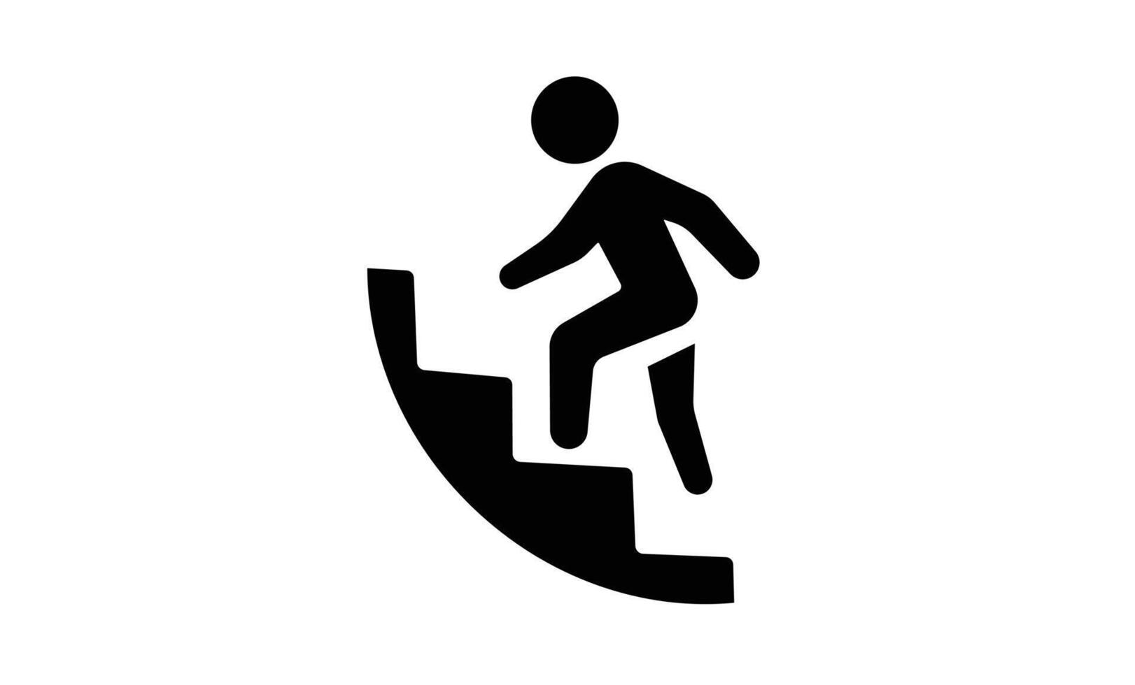 Black and white step up hard work vector