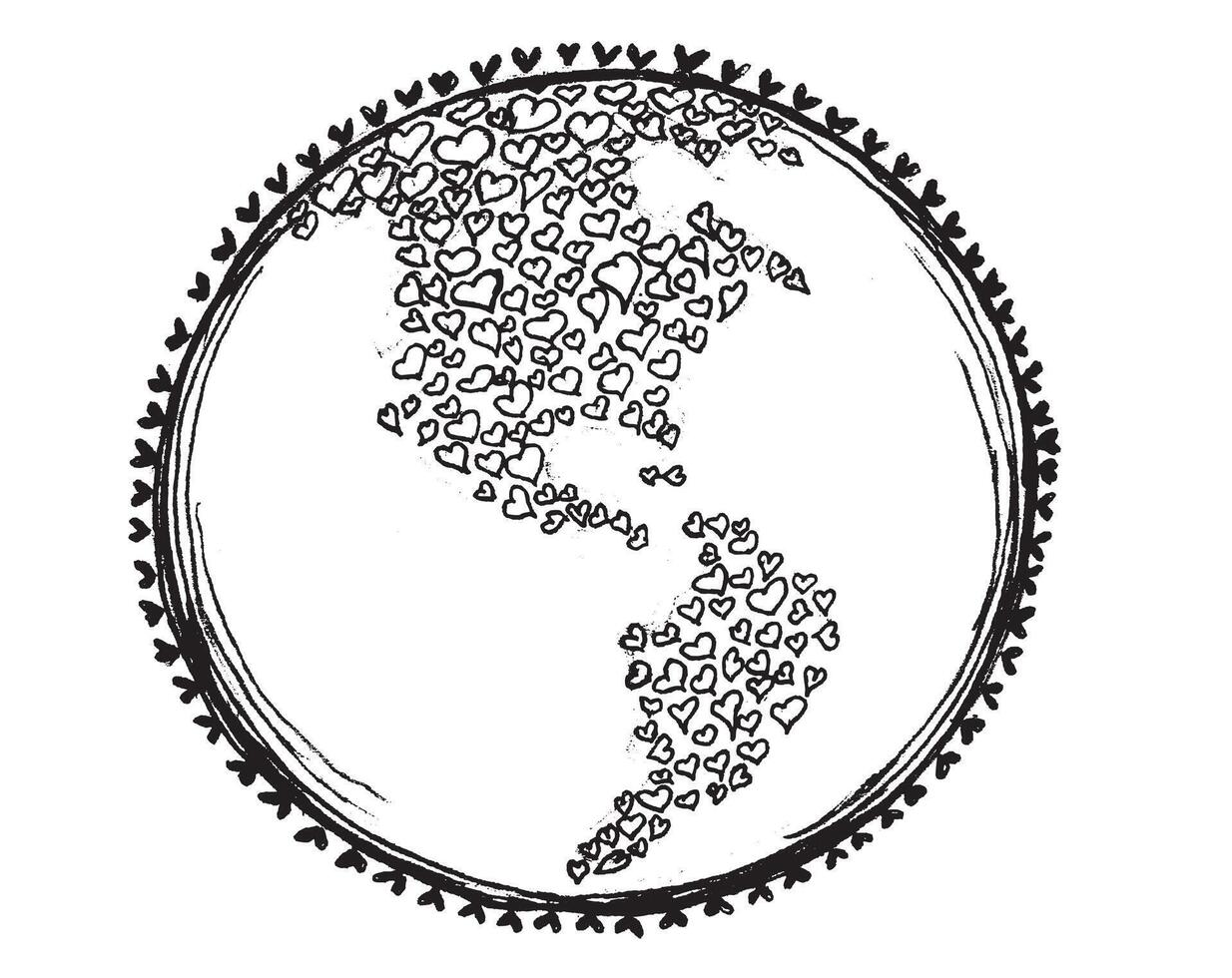 Love the World Line Art vector
